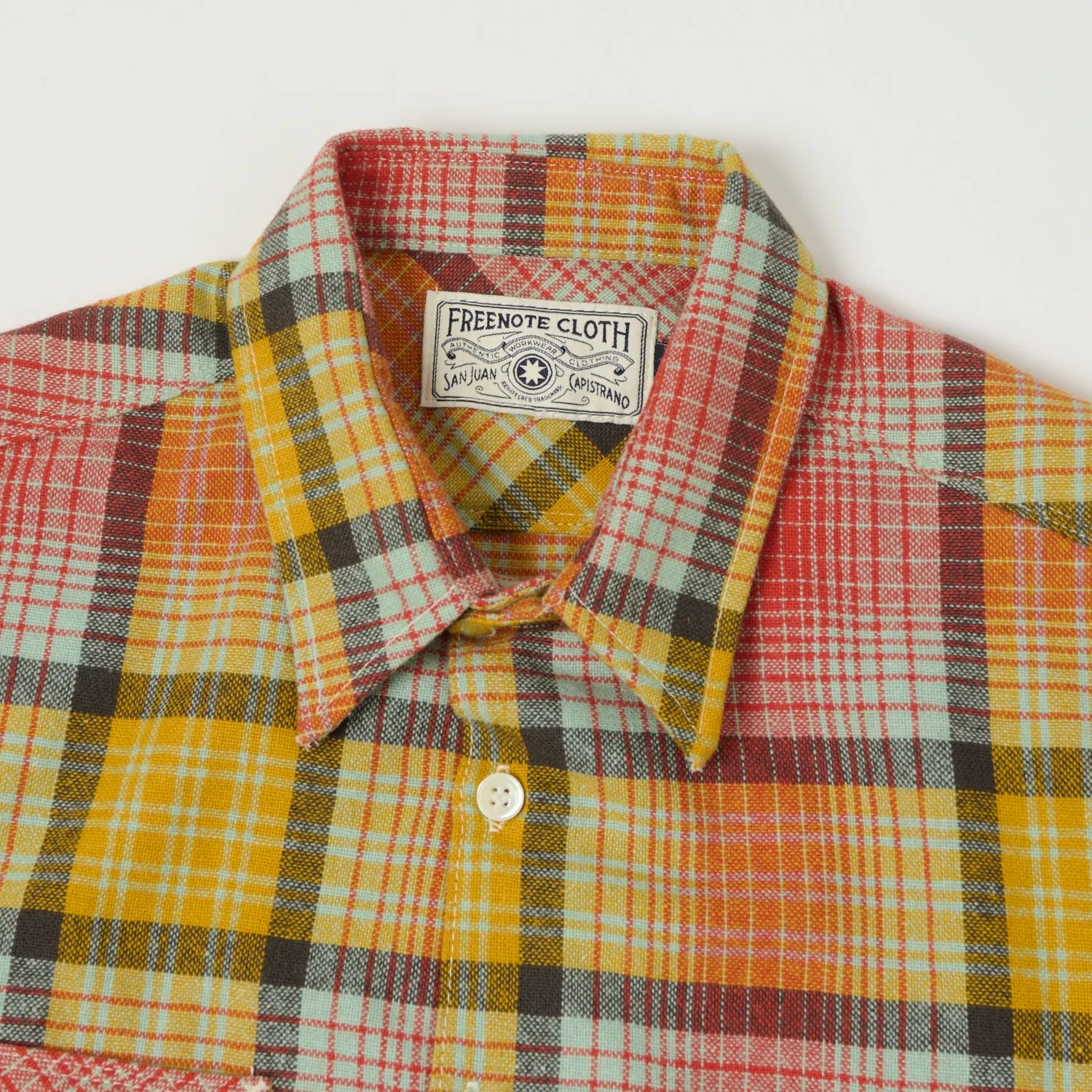 Freenote Cloth 'Benson' Palomar Wool Plaid Shirt - Yellow sold by Son of a Stag product image thumbnail 2