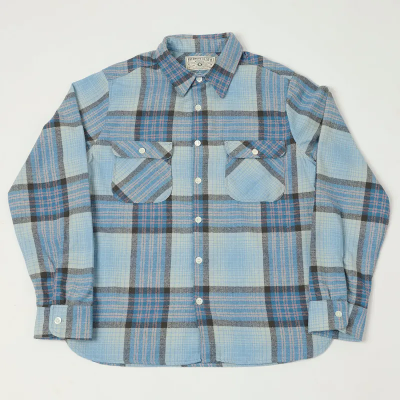 Freenote Cloth 'Benson' Concord Wool Plaid Shirt - Blue sold by Son of a Stag