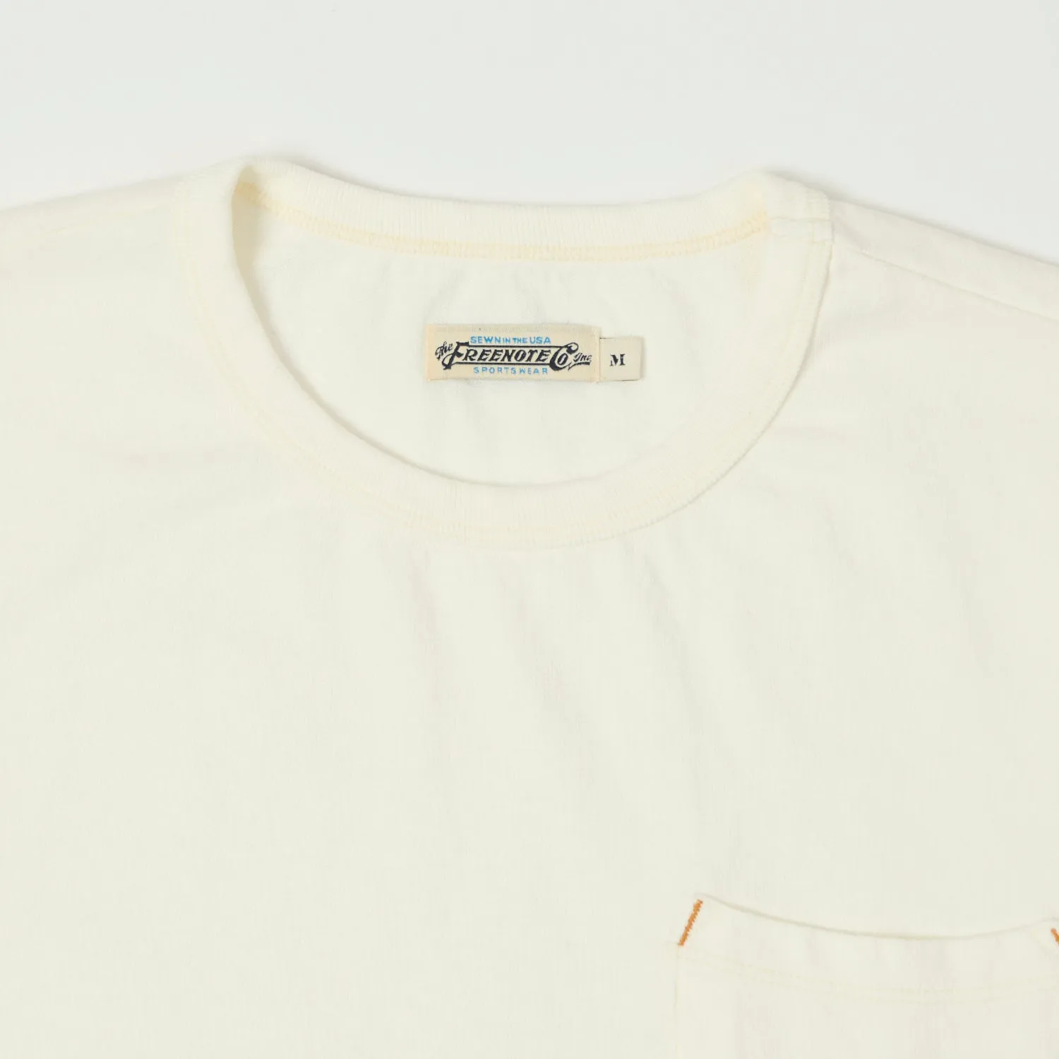 Freenote Cloth Heavyweight 13oz Pocket T-Shirt - White sold by Son of a Stag product image thumbnail 2