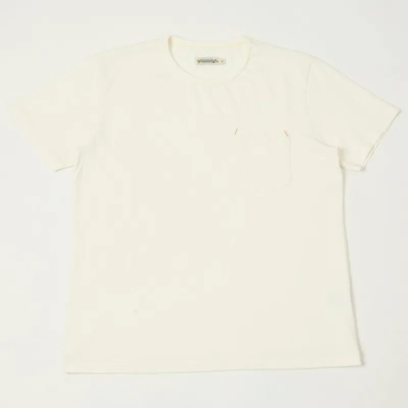 Freenote Cloth Heavyweight 13oz Pocket T-Shirt - White sold by Son of a Stag