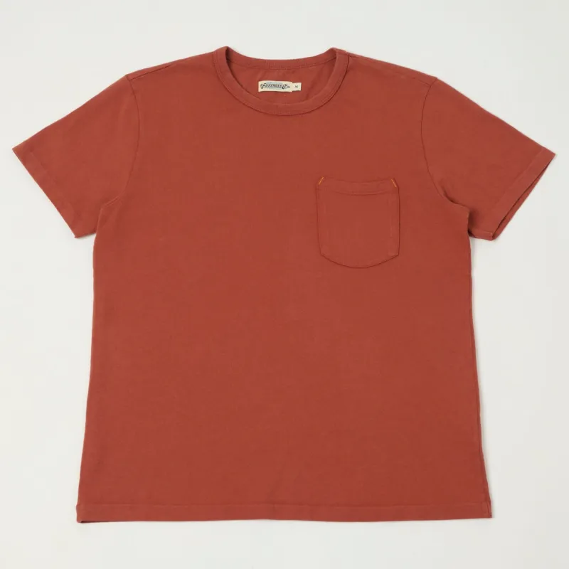 Freenote Cloth Heavyweight 13oz Pocket T-Shirt - Rust sold by Son of a Stag