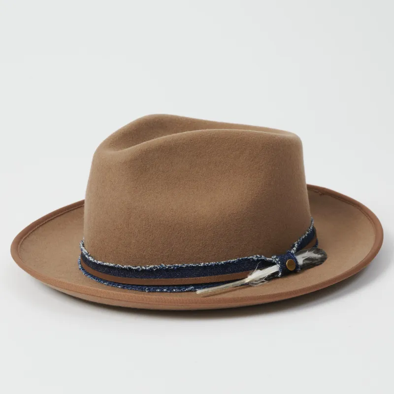 Stetson Denim Band Fedora Hat - Tan sold by Son of a Stag