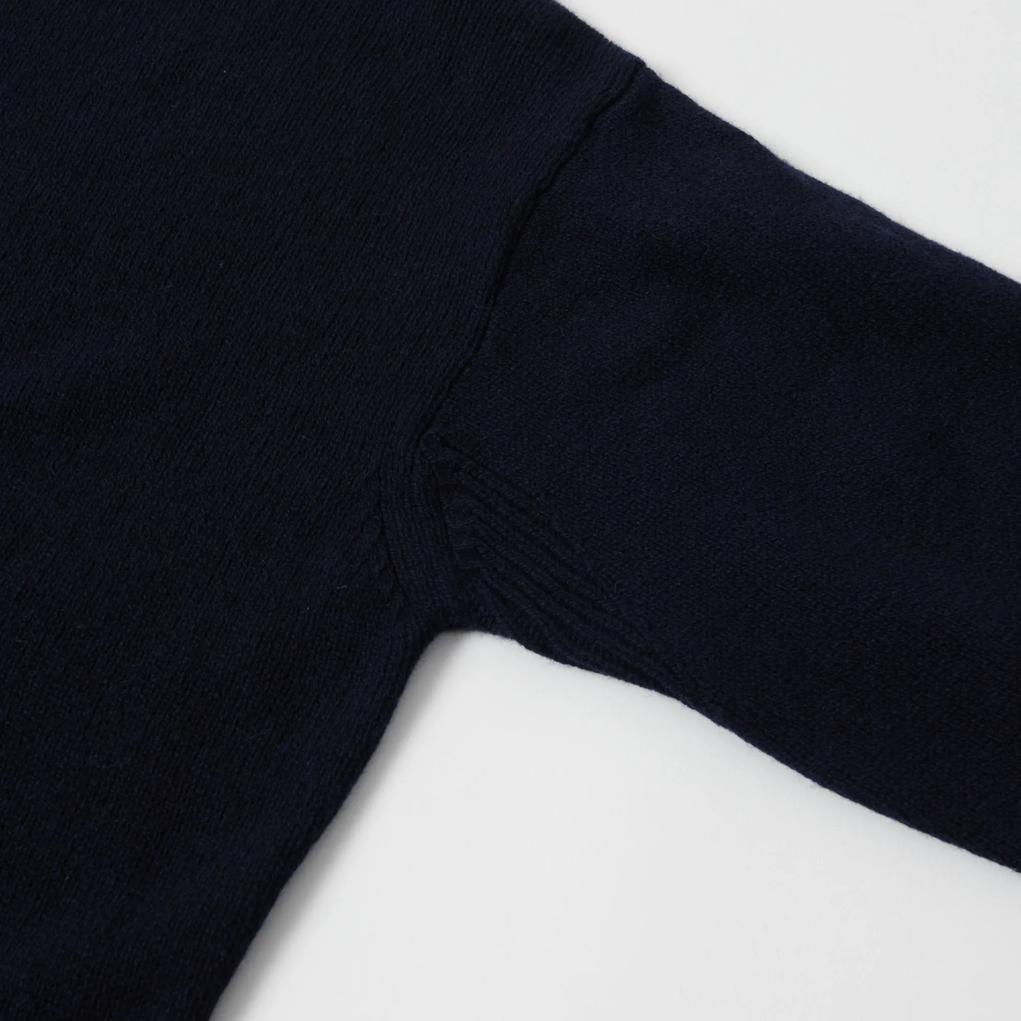 Merz b. Schwanen 'Good Basics' Recycled Cashmere Pullover - Dark Navy sold by Son of a Stag product image thumbnail 4