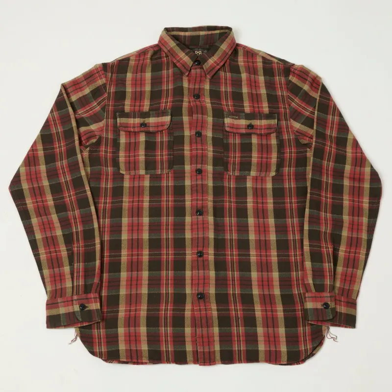 RRL Plaid Twill Workshirt - Red/Black/Multi sold by Son of a Stag
