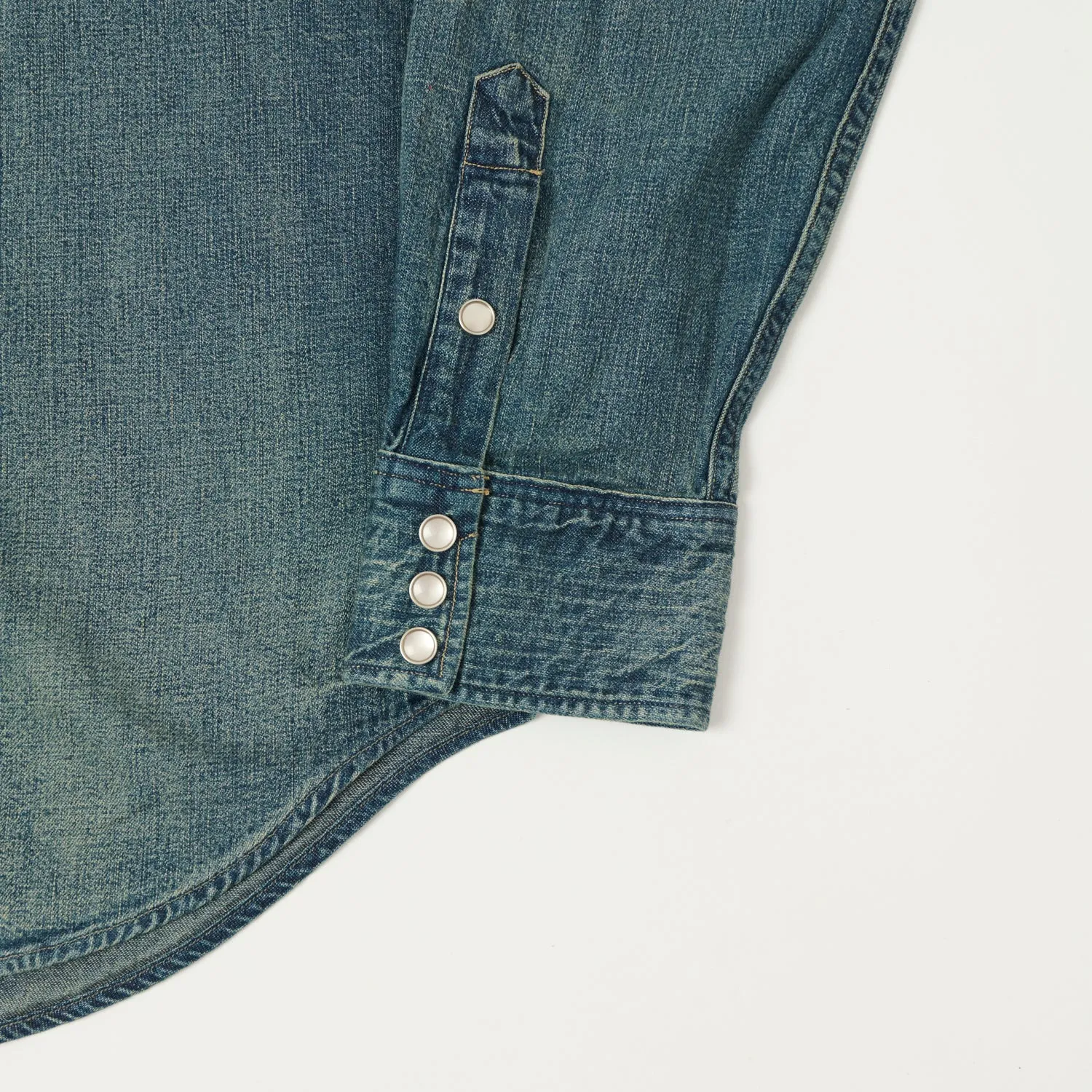 RRL Slim Fit Denim Western Shirt - Dark Wash sold by Son of a Stag product image thumbnail 3