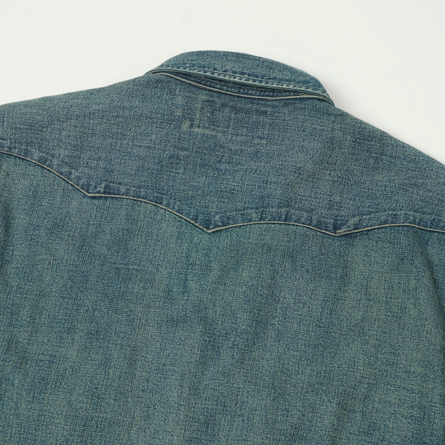 RRL Slim Fit Denim Western Shirt - Dark Wash sold by Son of a Stag product image thumbnail 5