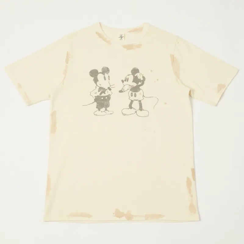 Flea-T 1950s 'Mono Mickey Evolution' T-Shirt - White sold by Son of a Stag