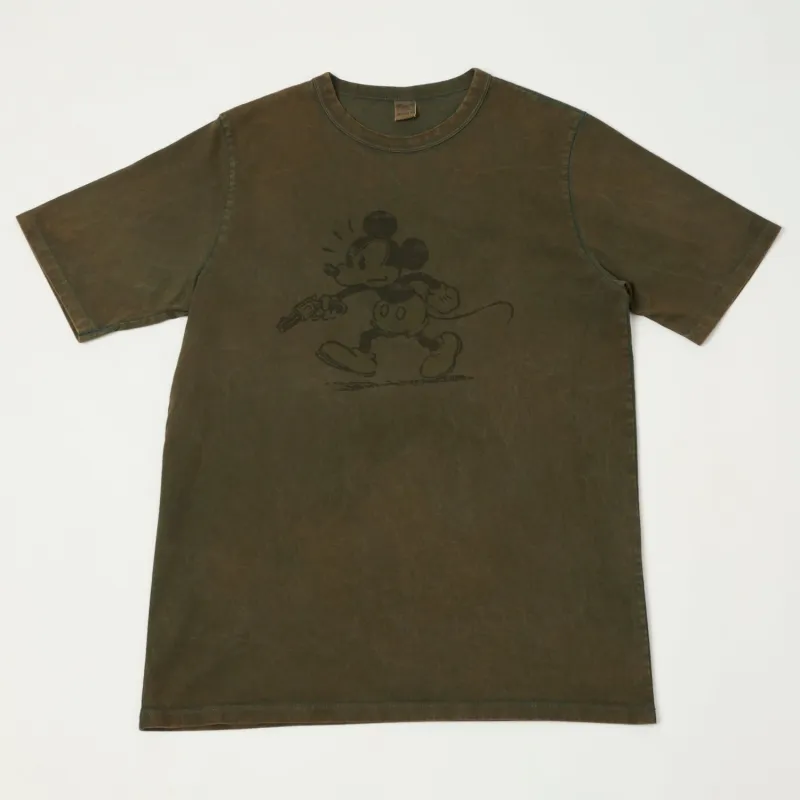 Flea-T 1950s 'Mono Rebel Mickey' T-Shirt - Brown sold by Son of a Stag