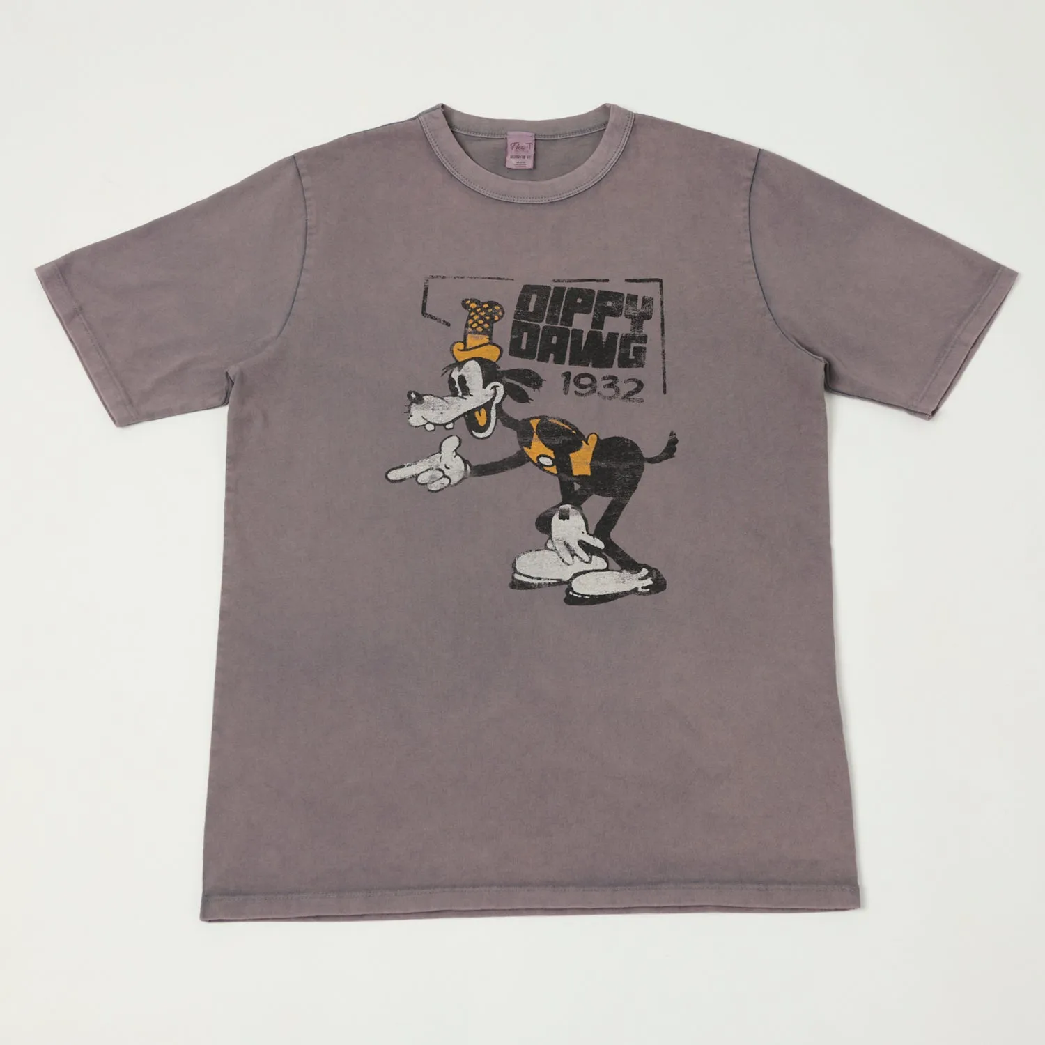 Flea-T 1950s Orange 'Dippy Dawg' T-Shirt - Navy sold by Son of a Stag