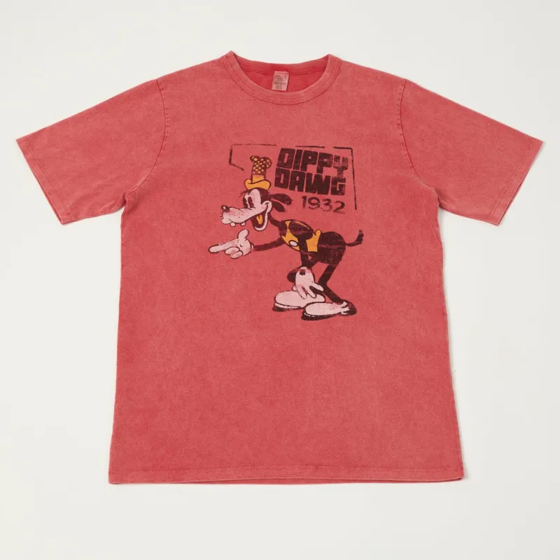 Flea-T 1950s Orange 'Dippy Dawg' T-Shirt - Red sold by Son of a Stag