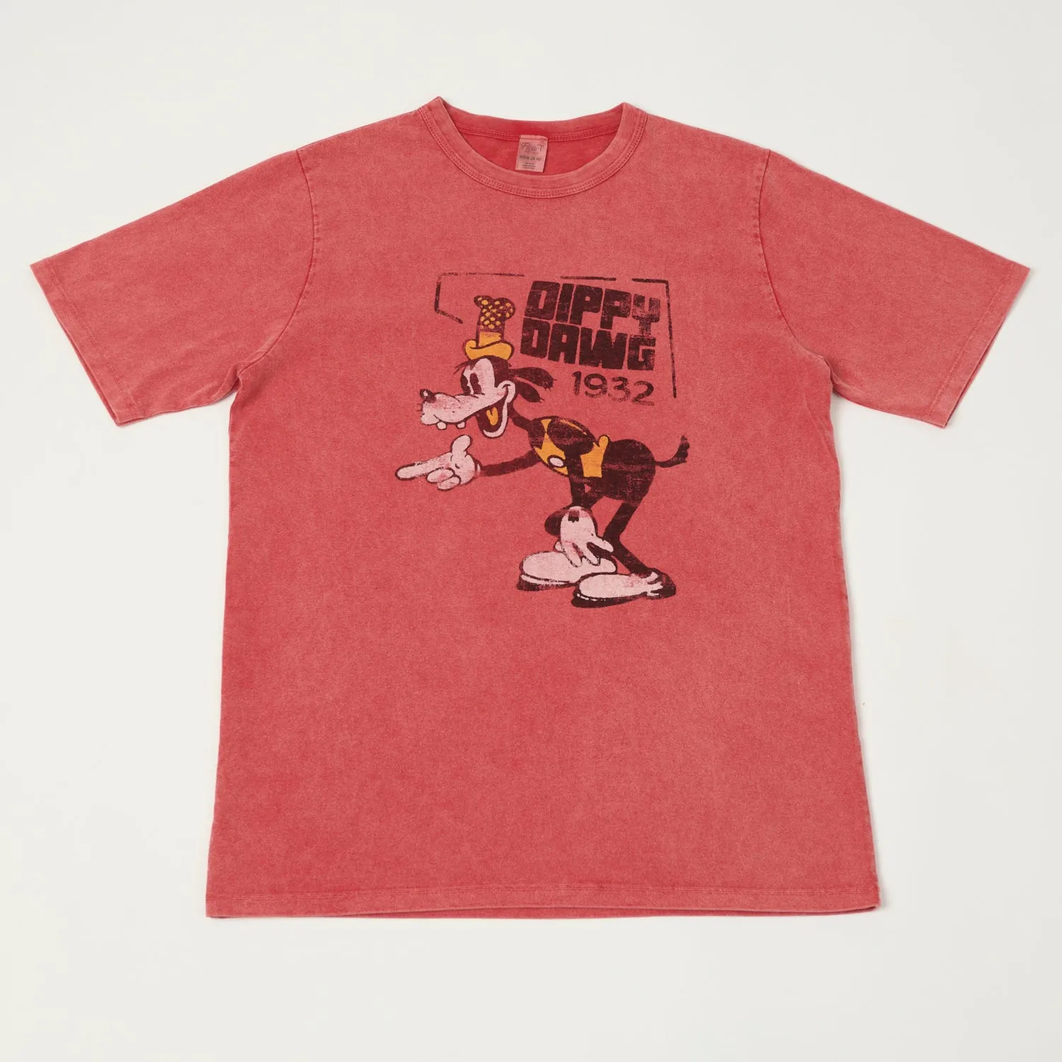 Flea-T 1950s Orange 'Dippy Dawg' T-Shirt - Red sold by Son of a Stag