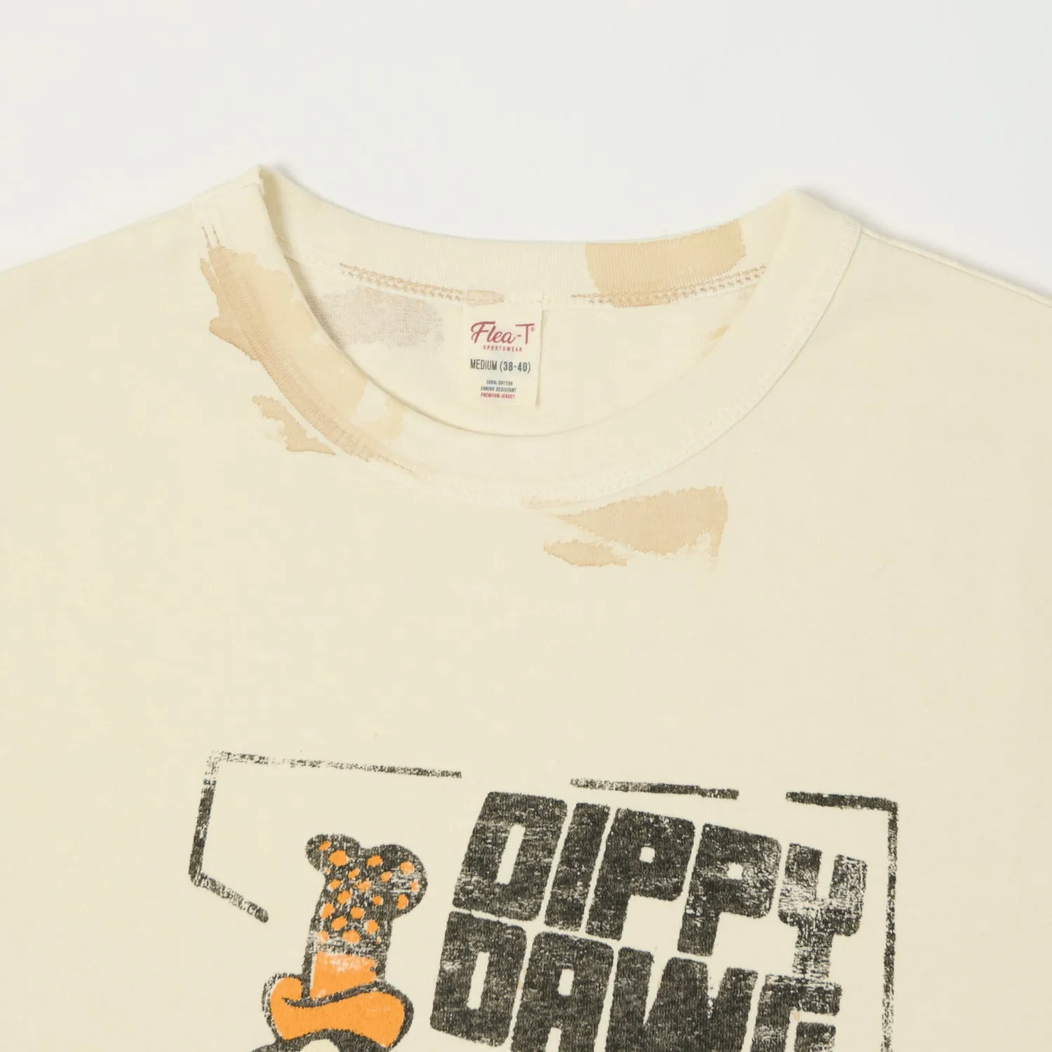 Flea-T 1950s Orange 'Dippy Dawg' T-Shirt - White sold by Son of a Stag product image thumbnail 2