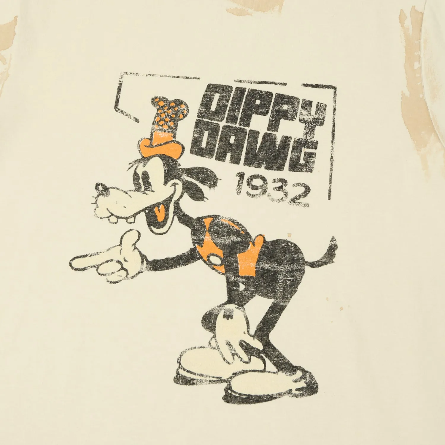 Flea-T 1950s Orange 'Dippy Dawg' T-Shirt - White sold by Son of a Stag product image thumbnail 3