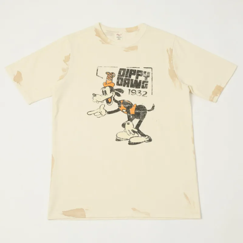 Flea-T 1950s Orange 'Dippy Dawg' T-Shirt - White sold by Son of a Stag