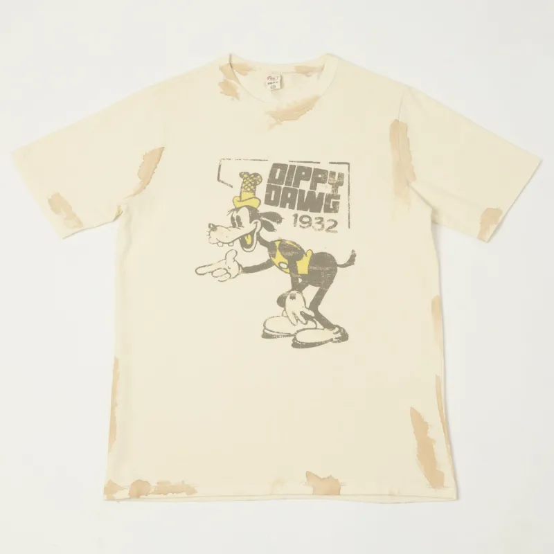 Flea-T 1950s Yellow 'Dippy Dawg' T-Shirt - White sold by Son of a Stag