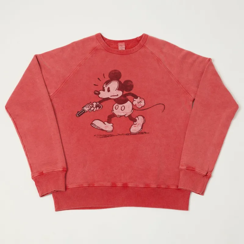 Flea-T 1950s Raglan Sleeve 'Rebel Mickey' Sweatshirt - Red sold by Son of a Stag