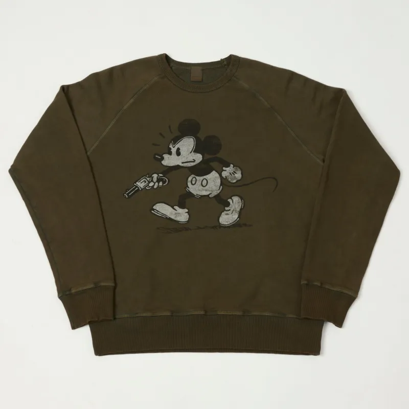 Flea-T 1950s Raglan Sleeve 'Rebel Mickey' Sweatshirt - Brown sold by Son of a Stag