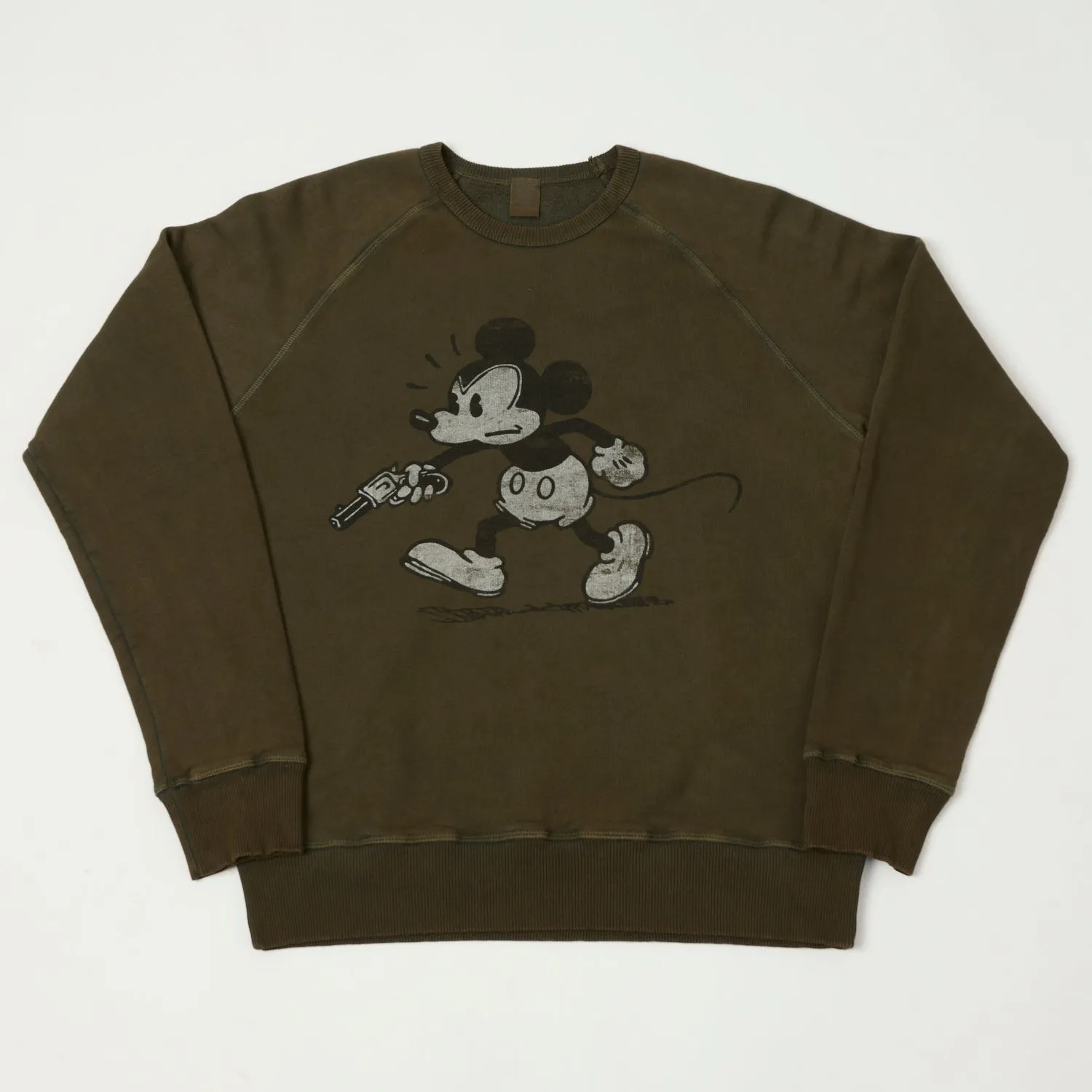 Flea-T 1950s Raglan Sleeve 'Rebel Mickey' Sweatshirt - Brown sold by Son of a Stag