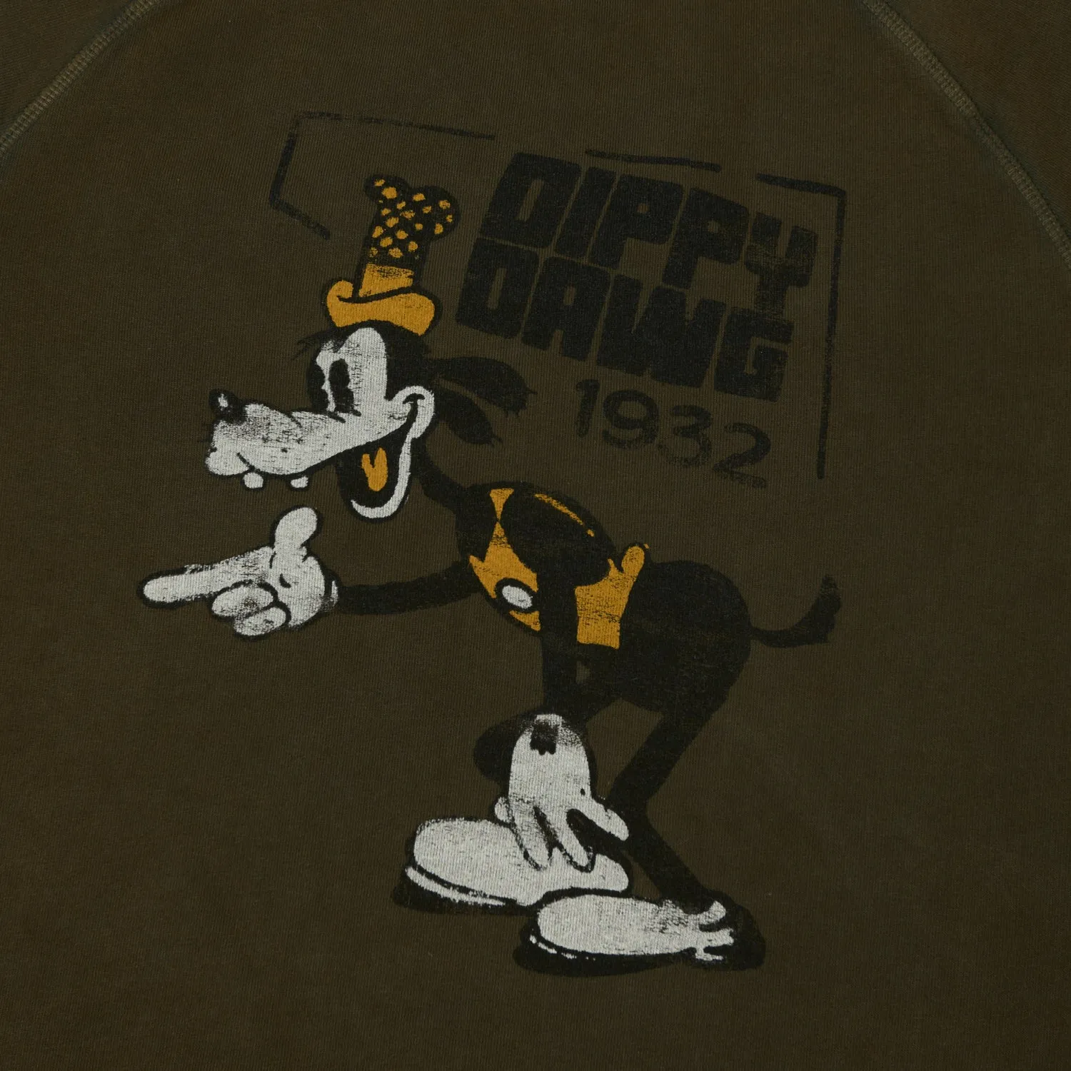 Flea-T 1950s Raglan 'Dippy Dawg' Sweatshirt - Brown sold by Son of a Stag product image thumbnail 3