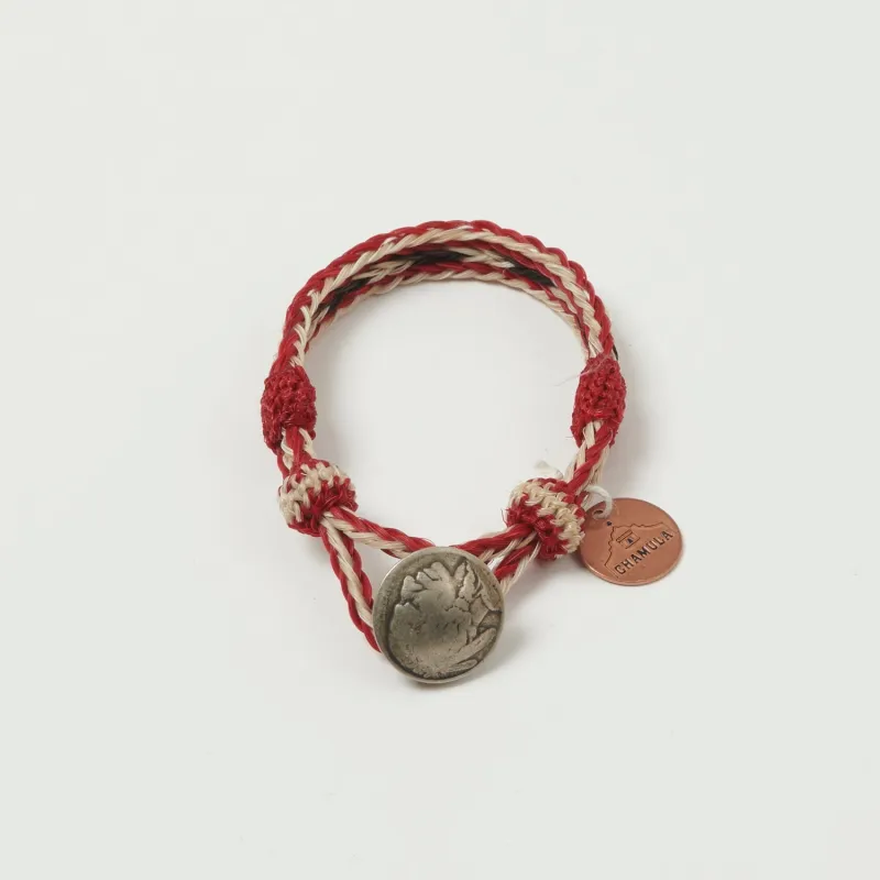 Chamula Horsehair Concho Bracelet - Red/White sold by Son of a Stag