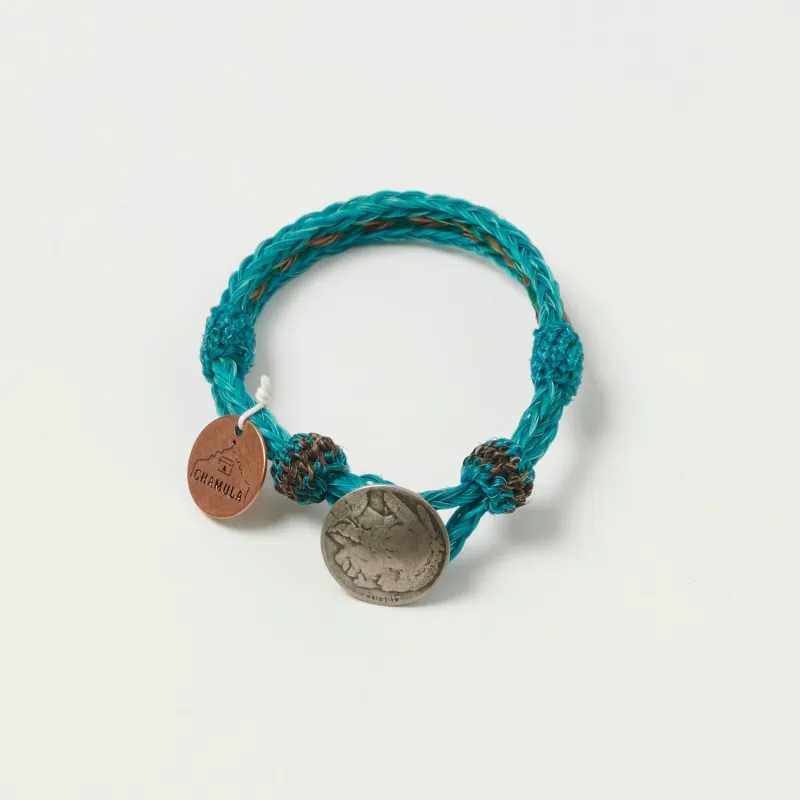 Chamula Horsehair Concho Bracelet - Turquoise sold by Son of a Stag