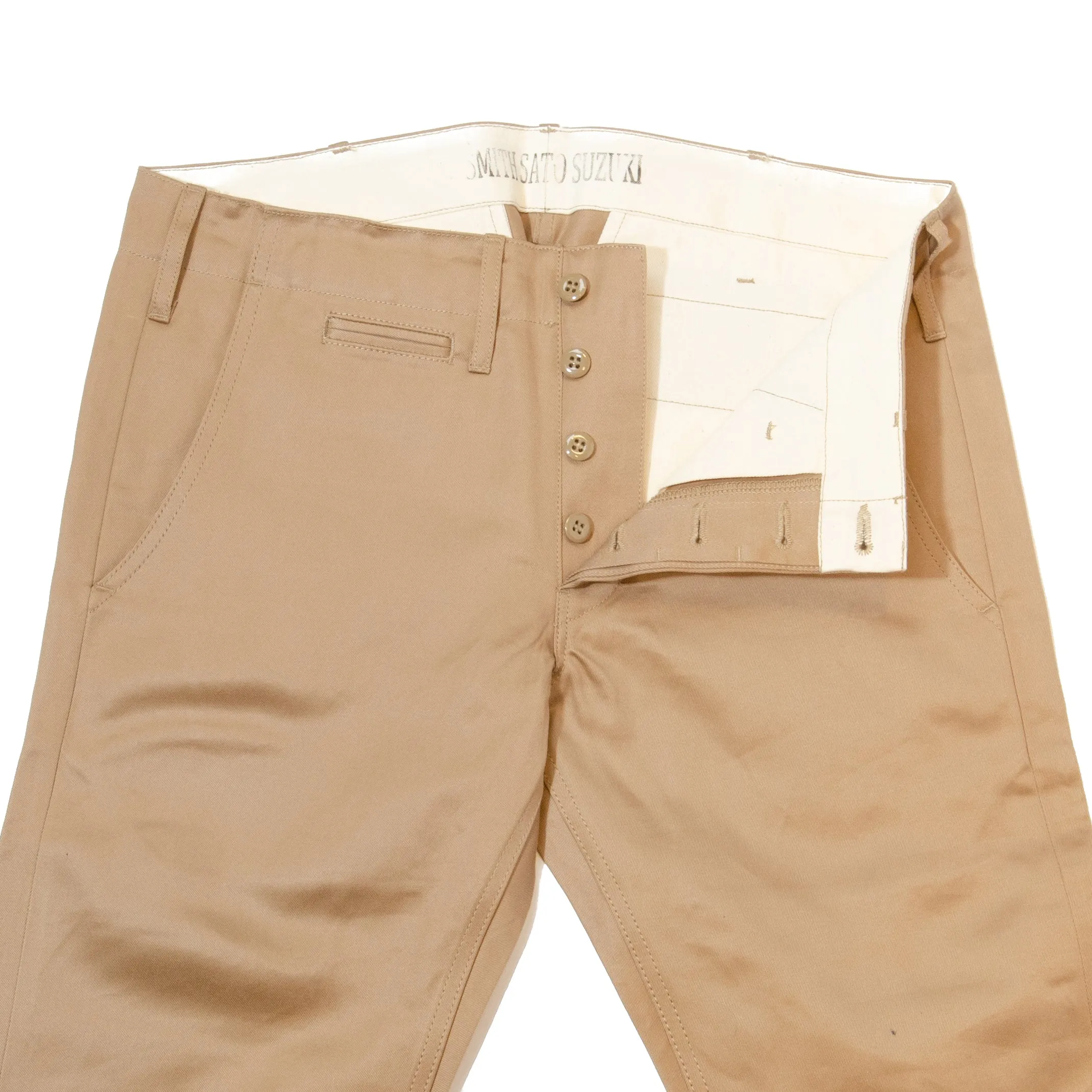 Smith Sato Suzuki E1707 Relaxed Tapered Chino - Khaki sold by Son of a Stag product image thumbnail 3