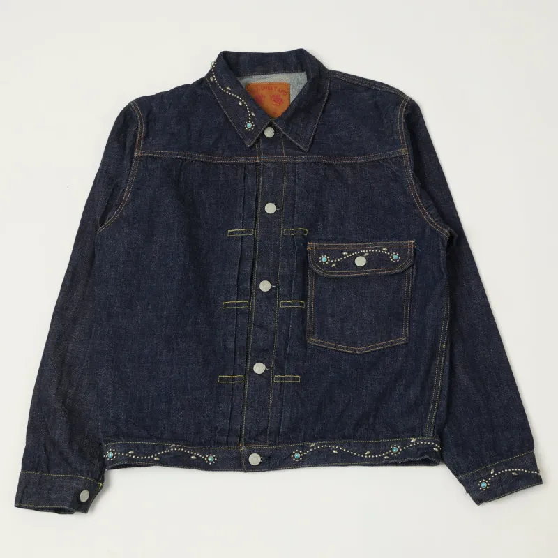 FULLCOUNT 2107 'On Studs by Zip Stevenson HTC' 13.75oz Type I Denim Jacket - One Wash sold by Son of a Stag