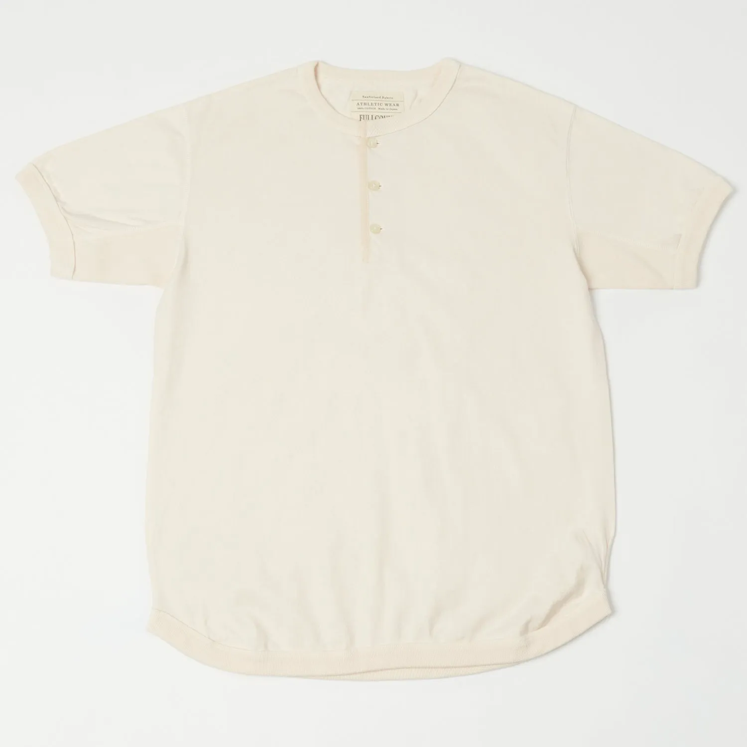 FULLCOUNT 5222H Flat Seam Heavyweight Henley - Ecru sold by Son of a Stag