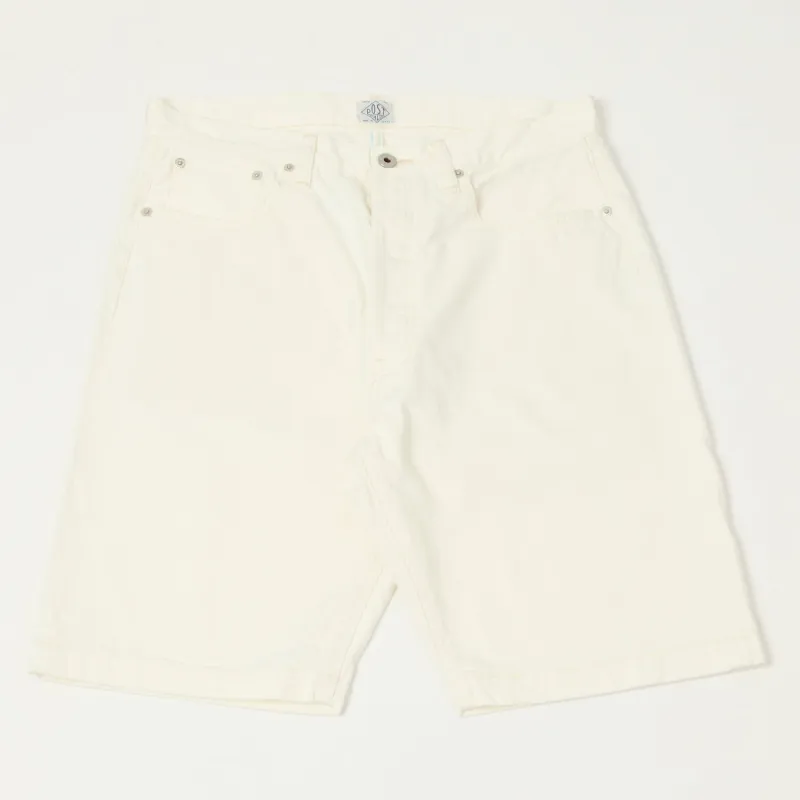 Post Overalls No.2 Five Pocket Denim Shorts - White sold by Son of a Stag
