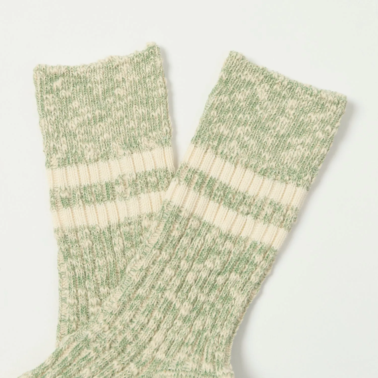 RoToTo Organic Cotton Slub Stripe Sock - Light Green sold by Son of a Stag product image thumbnail 2