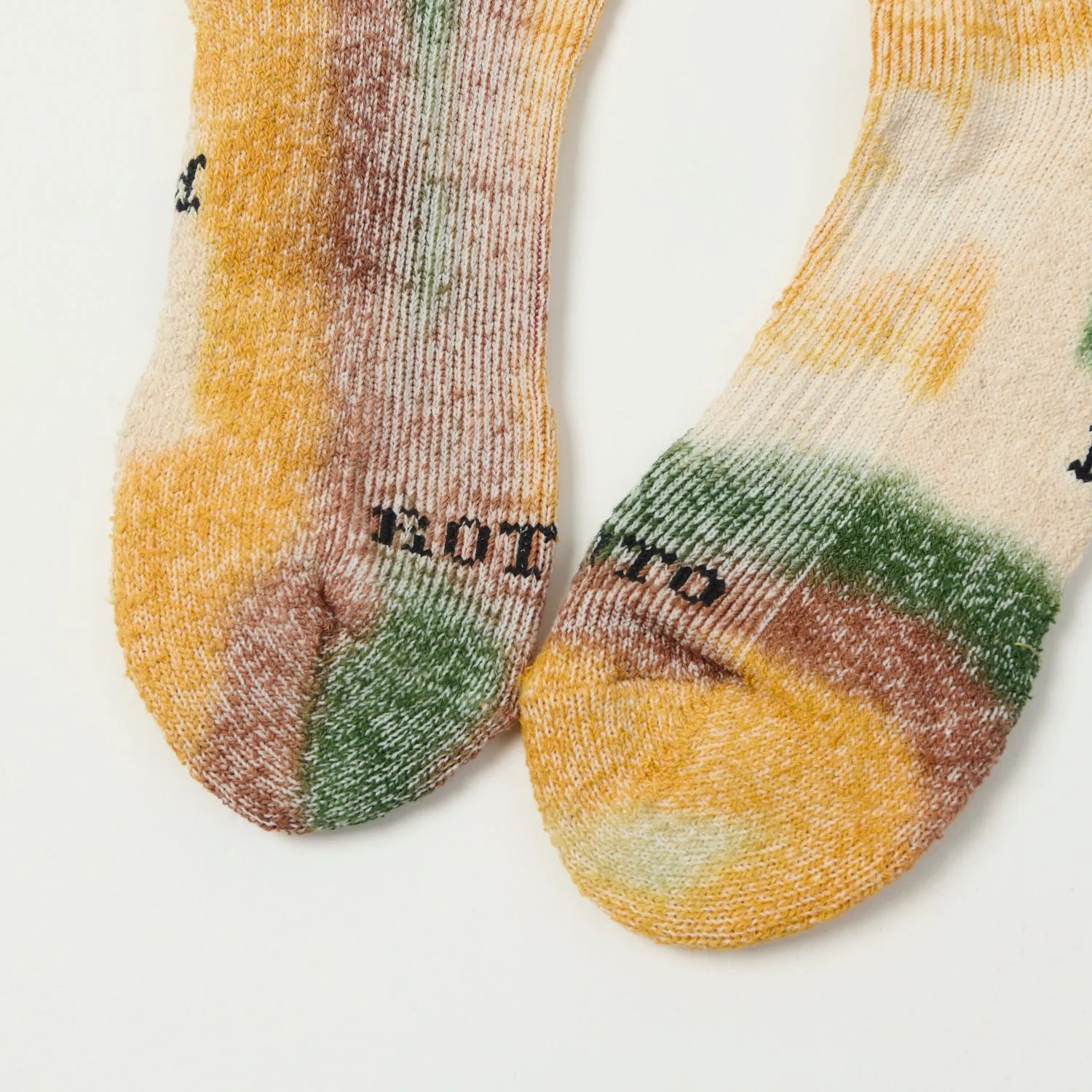 RoToTo Tie Dye Organic Cotton Pile Ankle Sock - Green/Gold/Brown sold by Son of a Stag product image thumbnail 2