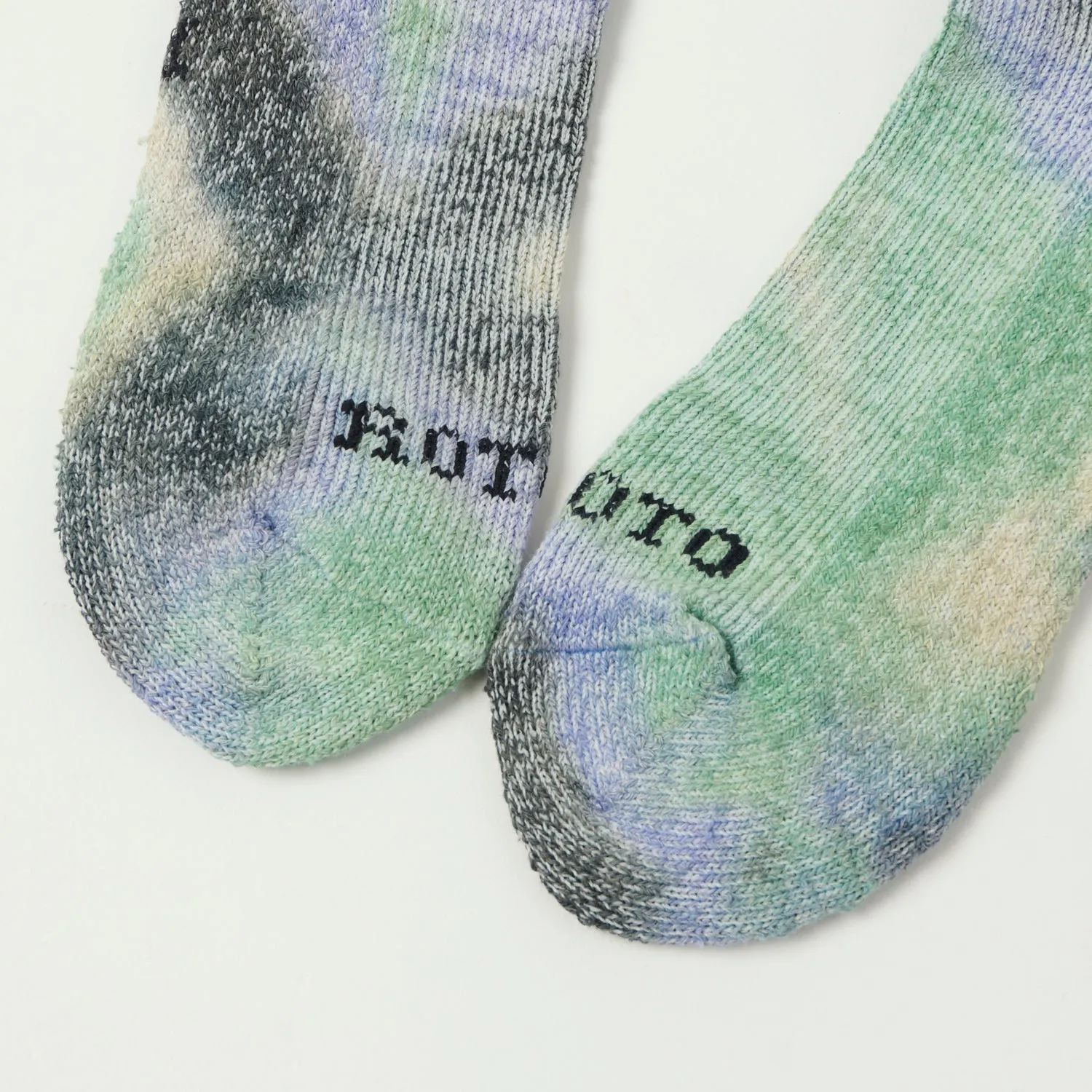 RoToTo Tie Dye Organic Cotton Pile Ankle Sock - Black/Mint/Purple sold by Son of a Stag product image thumbnail 2