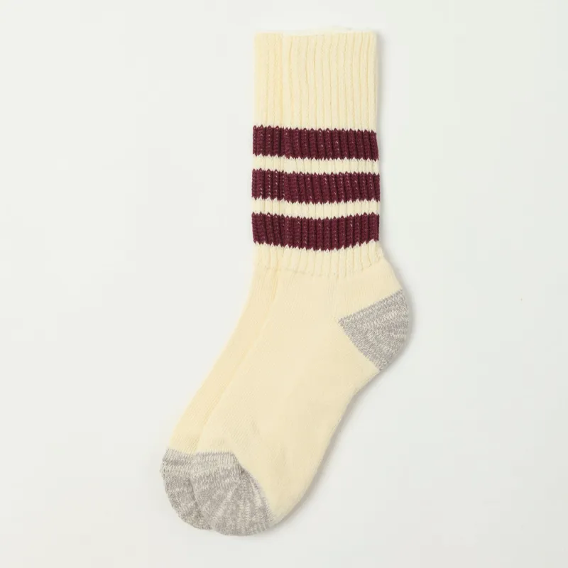 RoToTo Coarse Ribbed Oldschool Crew Sock - Bordeaux sold by Son of a Stag
