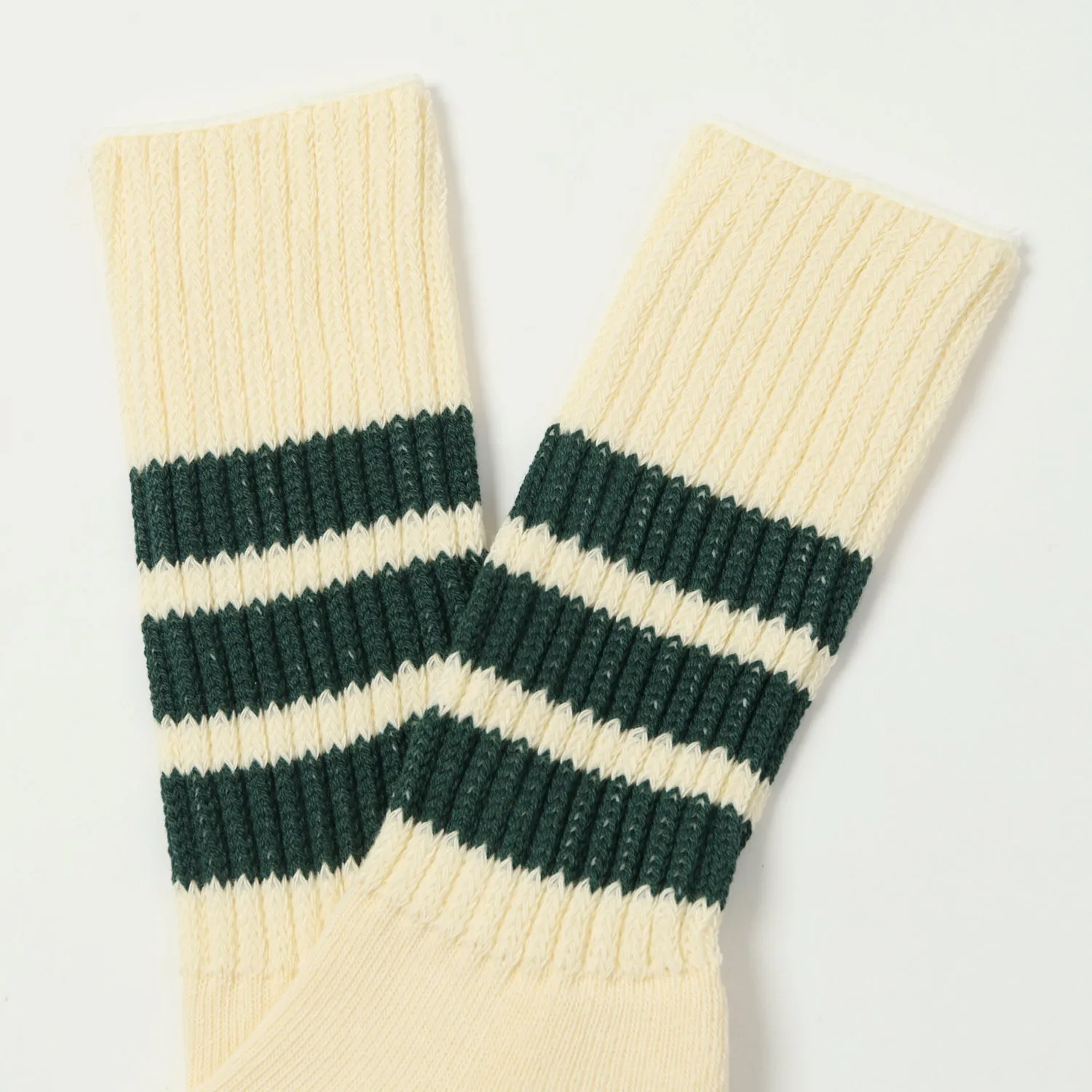 RoToTo Coarse Ribbed Oldschool Crew Sock - Dark Green sold by Son of a Stag product image thumbnail 2
