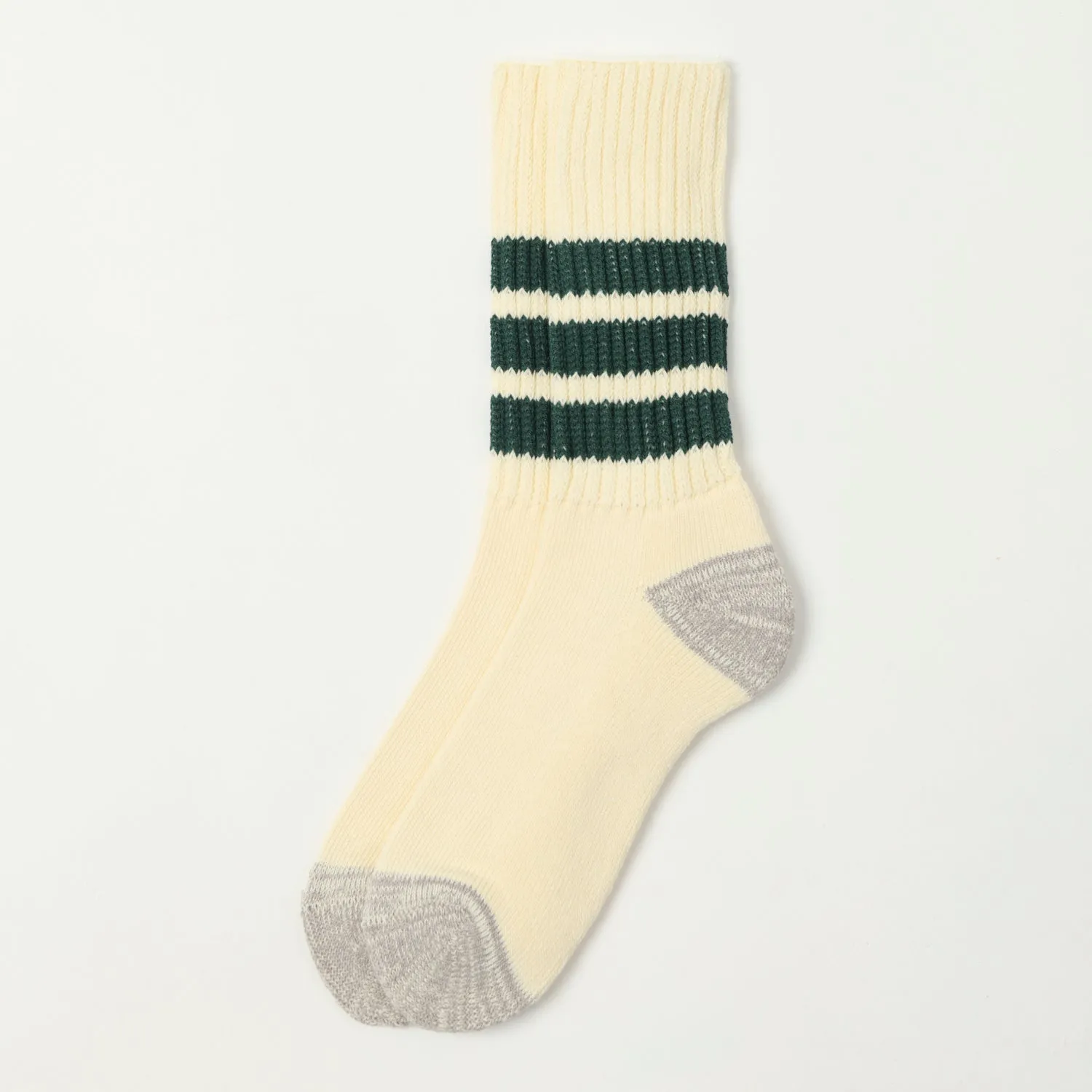 RoToTo Coarse Ribbed Oldschool Crew Sock - Dark Green sold by Son of a Stag