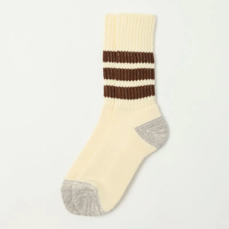 RoToTo Coarse Ribbed Oldschool Crew Sock - Brown sold by Son of a Stag