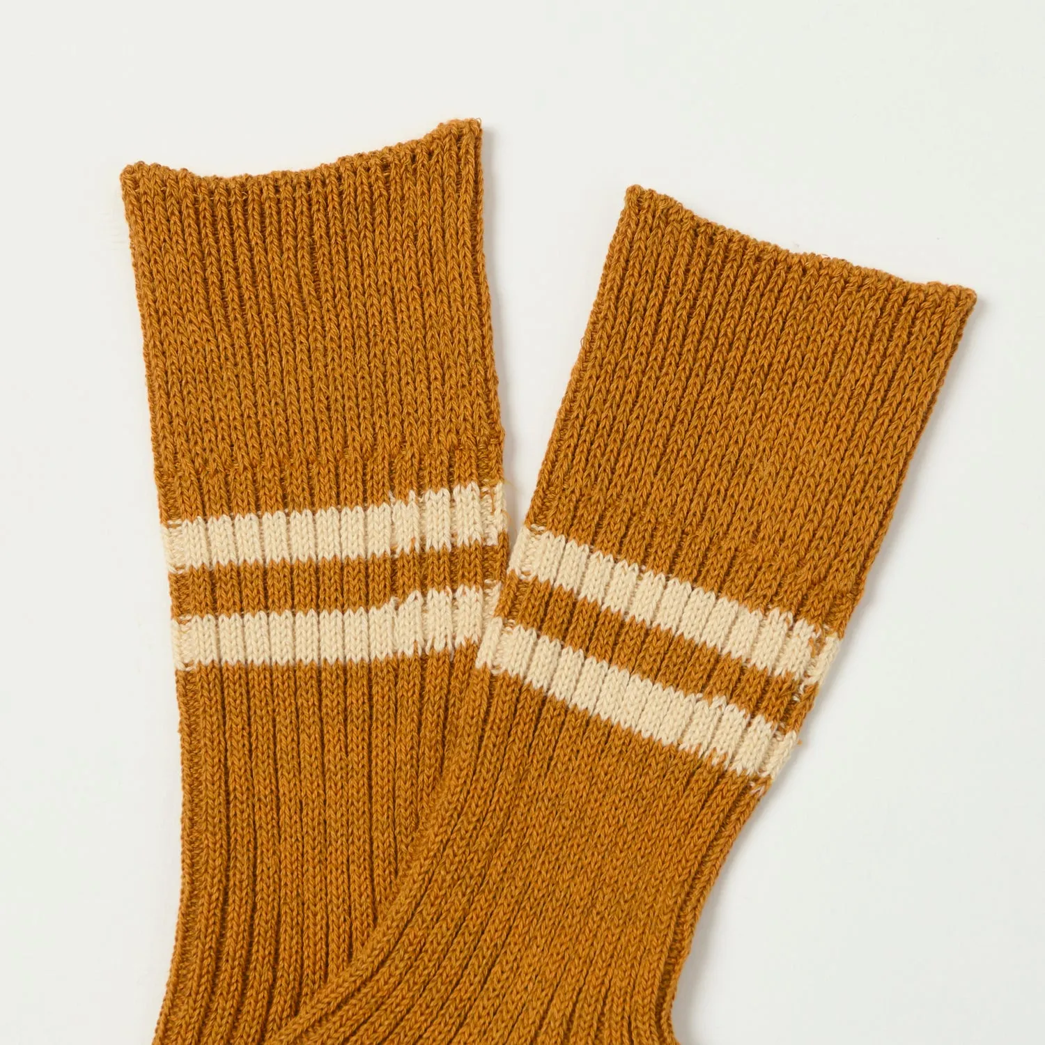 RoToTo Hemp & Organic Cotton Stripe Sock - Sunset Gold/Whitesand sold by Son of a Stag product image thumbnail 2