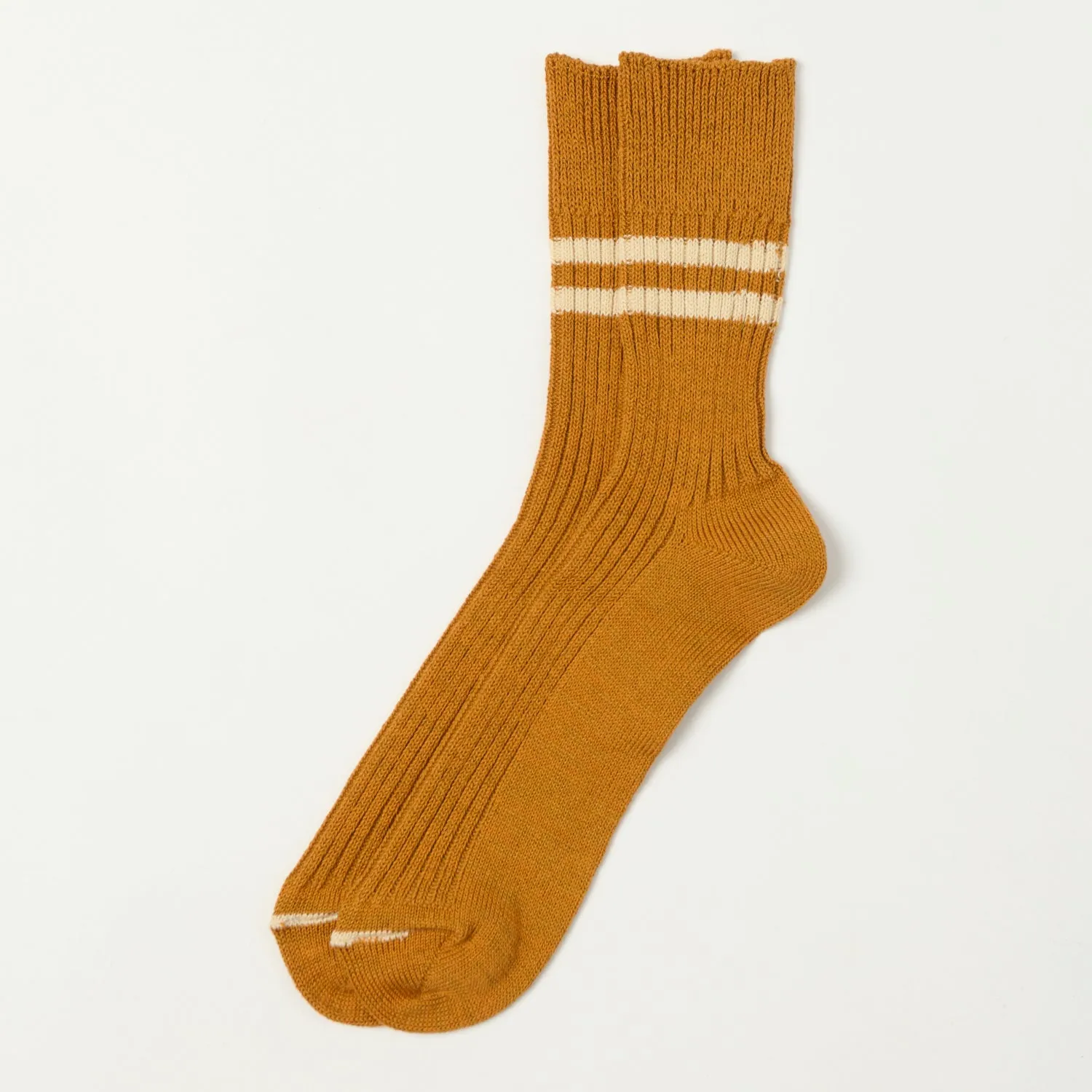 RoToTo Hemp & Organic Cotton Stripe Sock - Sunset Gold/Whitesand sold by Son of a Stag