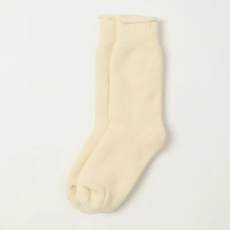 RoToTo Double Face Crew Sock - Ivory sold by Son of a Stag