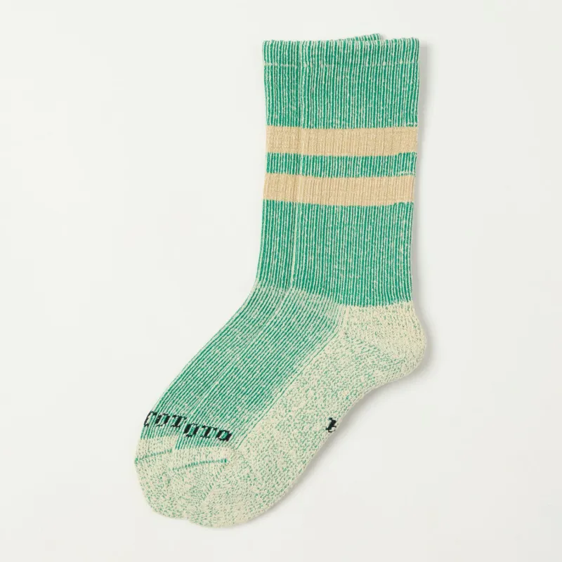 RoToTo Pile Stripe Marl Sock - Green/Beige sold by Son of a Stag