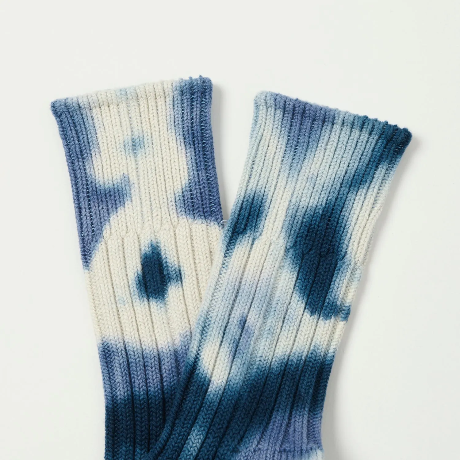 RoToTo Tie Dye Chunky Ribbed Crew Sock - Navy/Blue sold by Son of a Stag product image thumbnail 2