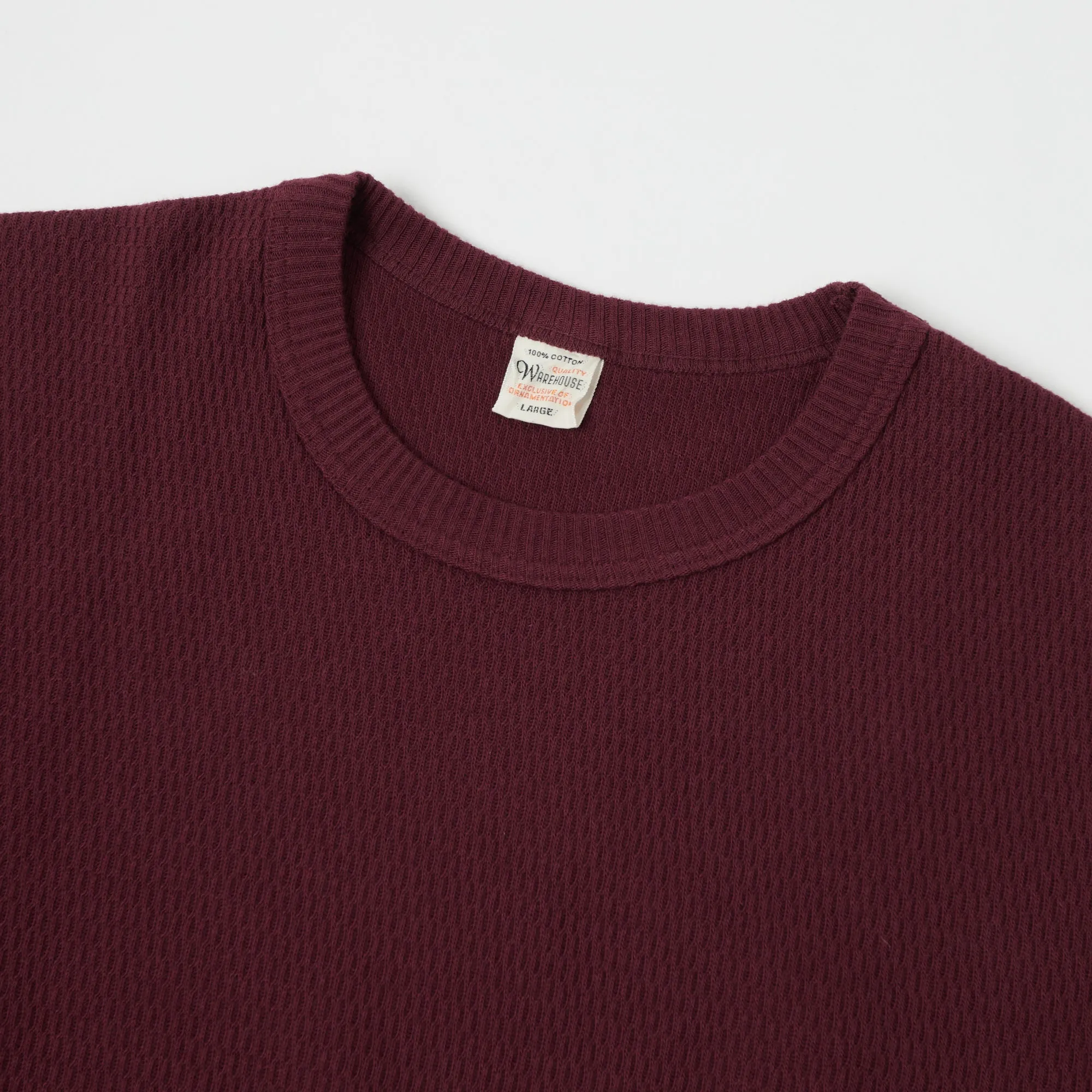 Warehouse & Co 5903 Waffle Knit Thermal T-Shirt - Bordeaux sold by Son of a Stag product image thumbnail 2