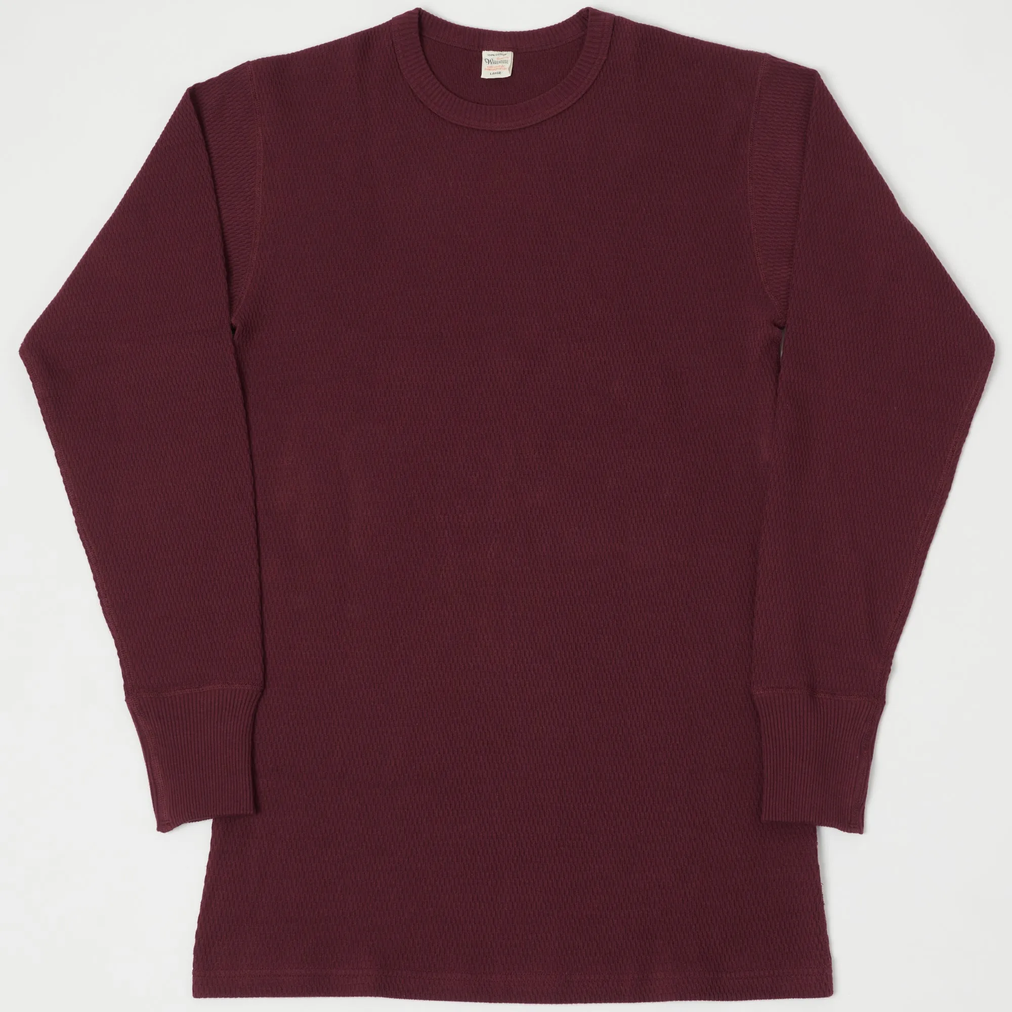 Warehouse & Co 5903 Waffle Knit Thermal T-Shirt - Bordeaux sold by Son of a Stag