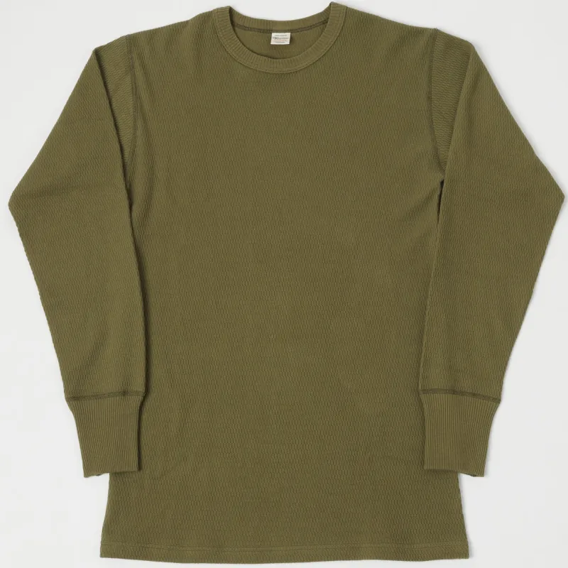 Warehouse & Co 5903 Waffle Knit Thermal T-Shirt - Olive Drab sold by Son of a Stag
