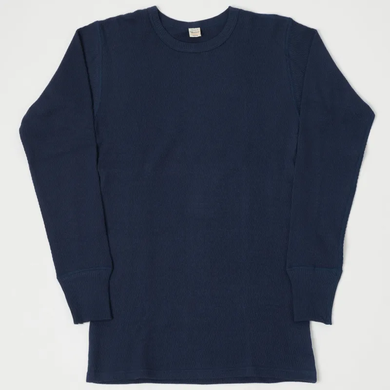 Warehouse & Co 5903 Waffle Knit Thermal T-Shirt - Navy sold by Son of a Stag