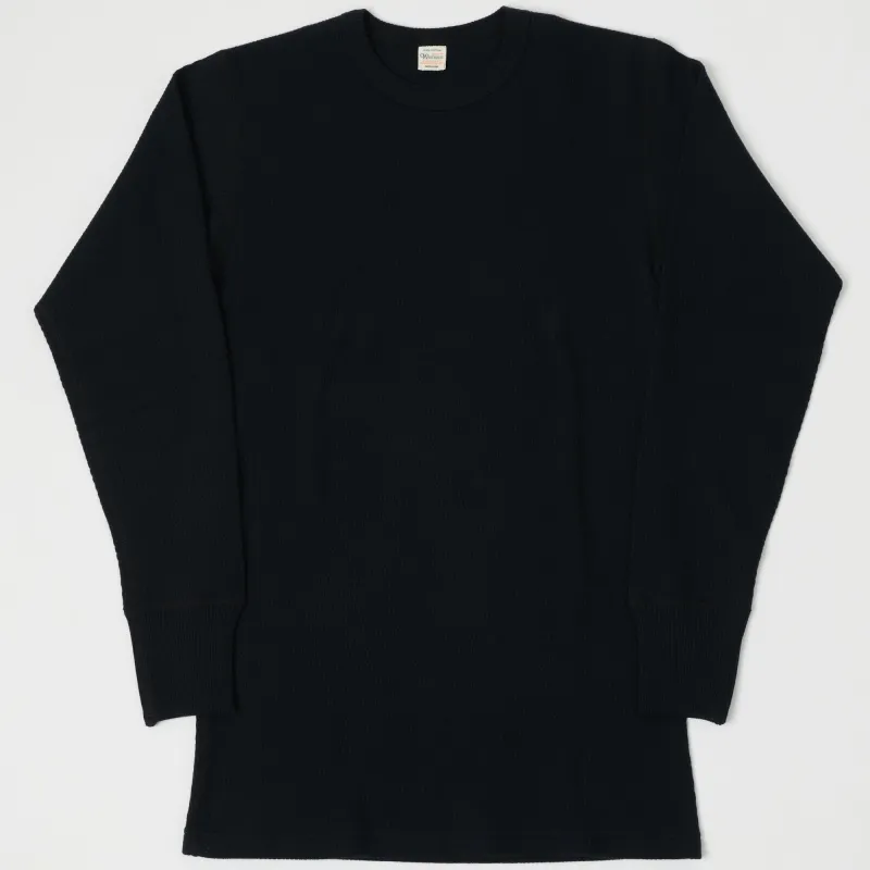Warehouse & Co 5903 Waffle Knit Thermal T-Shirt - Black sold by Son of a Stag