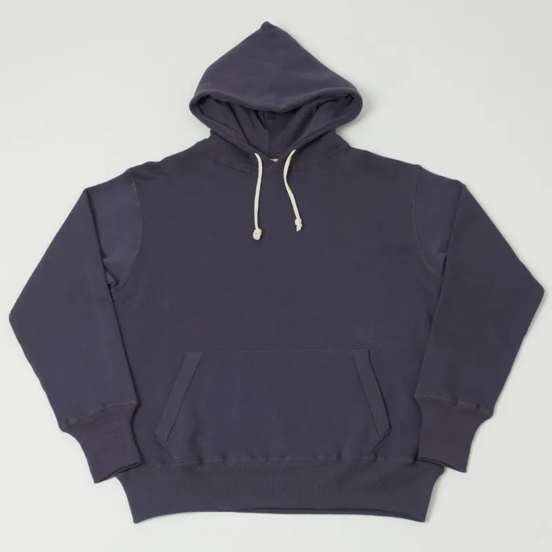 Warehouse & Co 450 Two Needle Hooded Sweatshirt - Navy/Eggplant sold by Son of a Stag
