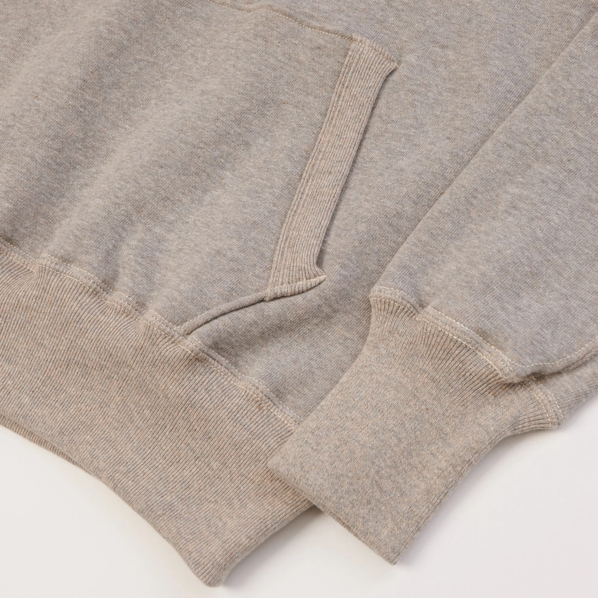 Warehouse & Co 450 Two Needle Hooded Sweatshirt - Heather Grey sold by Son of a Stag product image thumbnail 4