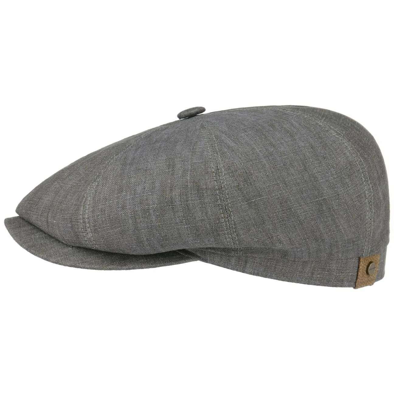 Stetson Hatteras Linen Flat Cap - Khaki sold by Son of a Stag