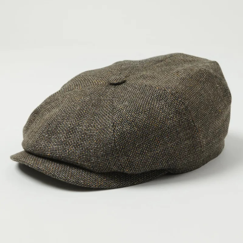 Stetson Hatteras 'Ellington' Wool/Linen Flat Cap - Grey/Brown sold by Son of a Stag